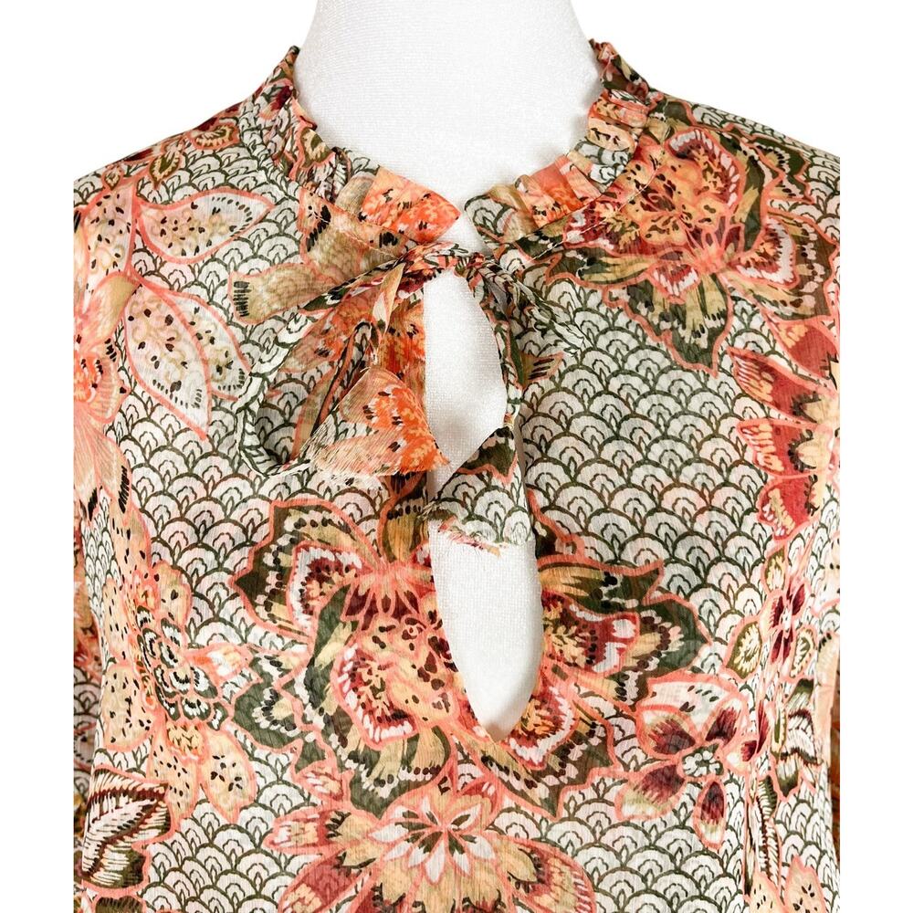 MISA Elisabetta Mini Dress Flora Tile Mix Chiffon Whimsy Boho Feminine Size XS - Picture 9 of 12